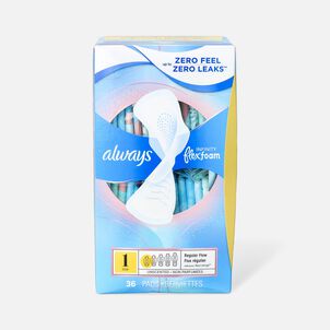 Always Infinity FlexFoam Pads for Women Size 1 Regular Absorbency, with Wings Unscented, 36 ct.